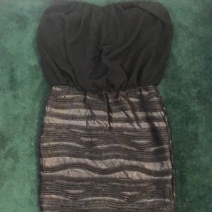 Black strapless dress